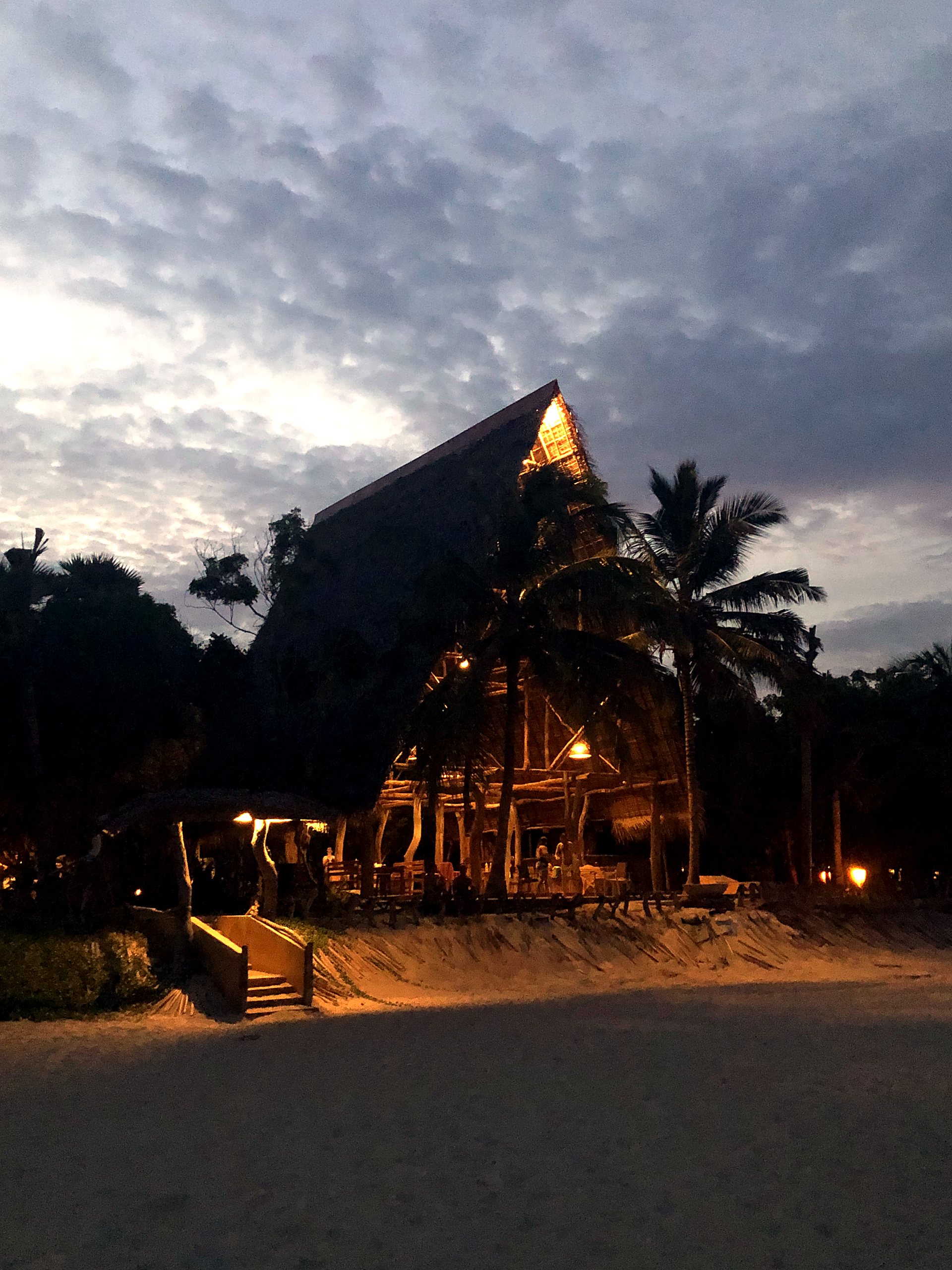 Inside the natural-wood cathedral restaurant