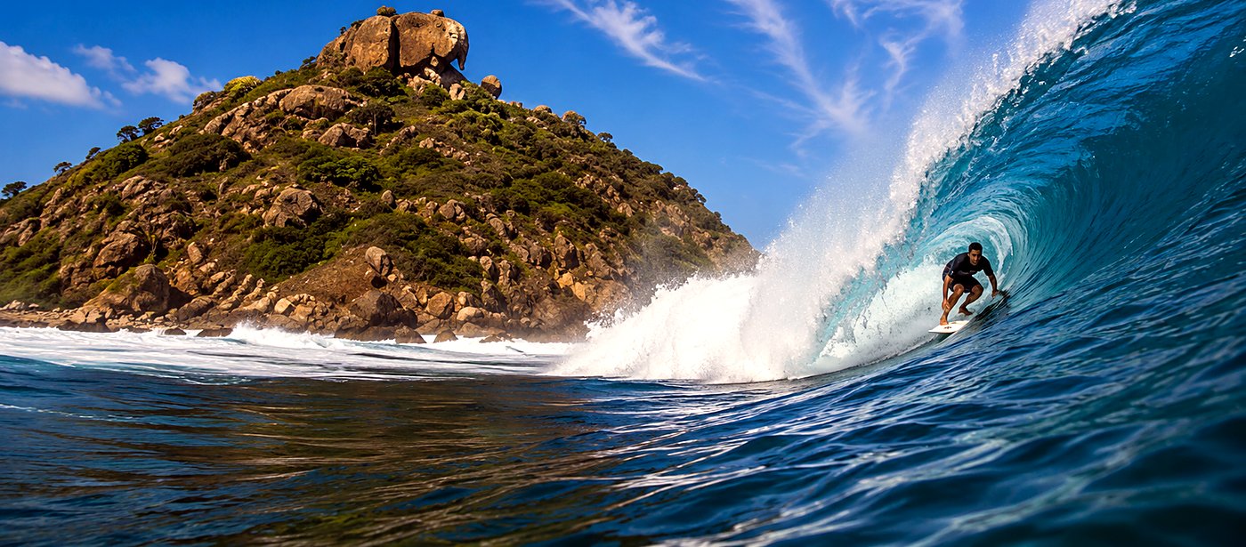 Elephant Rock surf and sunset