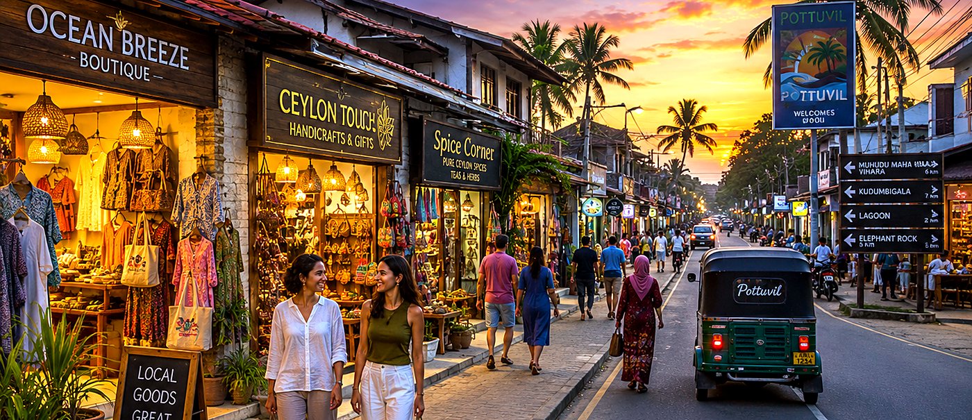 Arugam Bay main street shopping